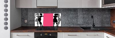 Pannello retrocucina con silhouette femminili