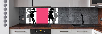 Pannello retrocucina con silhouette femminili