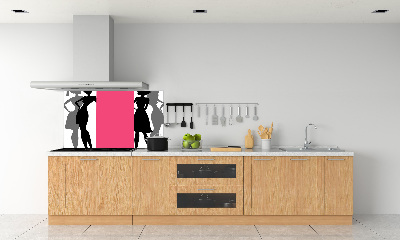 Pannello retrocucina con silhouette femminili