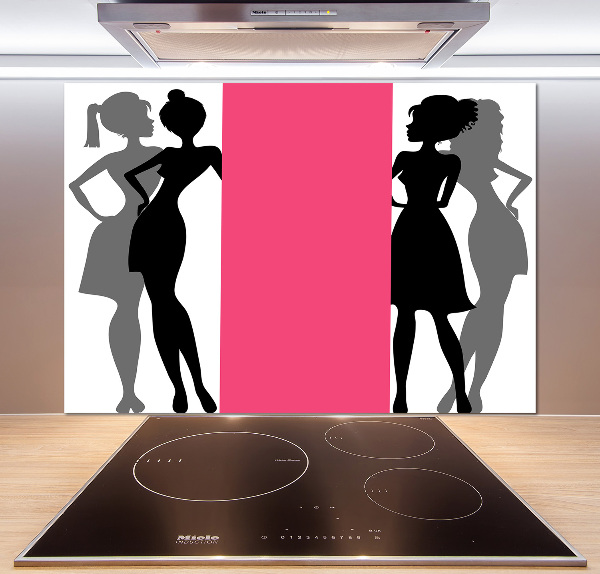 Pannello retrocucina con silhouette femminili