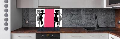Pannello retrocucina con silhouette femminili