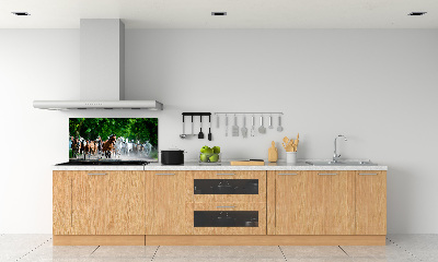 Pannello retrocucina con stampa di cavalli al galoppo