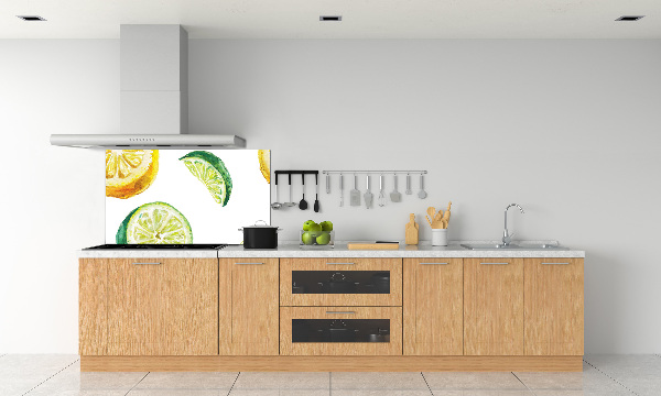 Pannello paraschizzi cucina con motivo di limone e lime