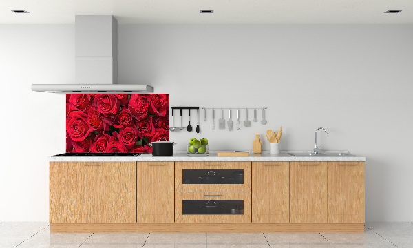 Pannello retrocucina con motivo di rose rosse