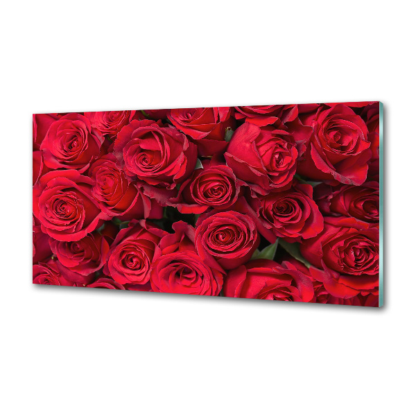 Pannello retrocucina con motivo di rose rosse