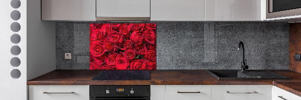 Pannello retrocucina con motivo di rose rosse