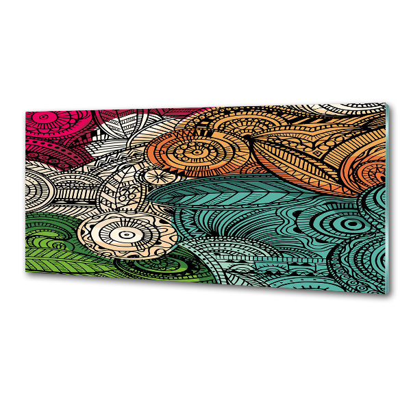 Pannello paraschizzi cucina con motivo a piume astratte