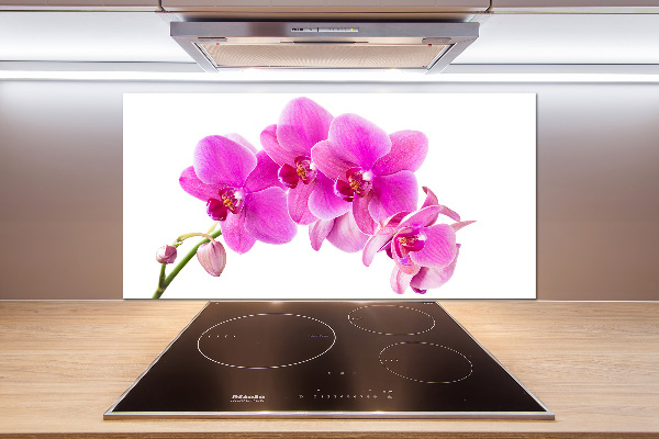 Rivestimento parete cucina con motivo orchidea rosa