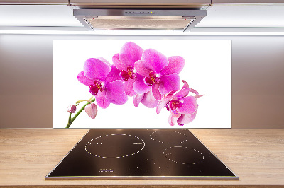 Rivestimento parete cucina con motivo orchidea rosa