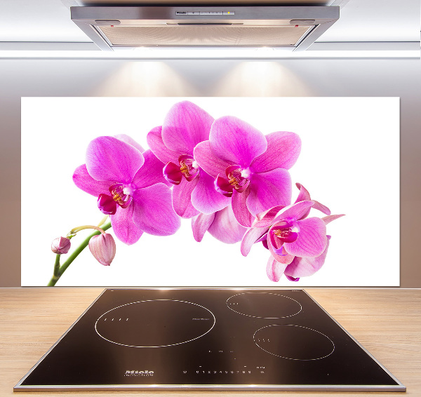 Rivestimento parete cucina con motivo orchidea rosa