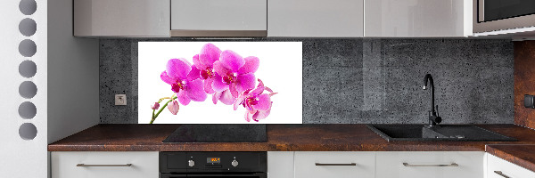 Rivestimento parete cucina con motivo orchidea rosa