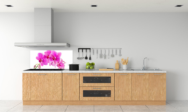 Rivestimento parete cucina con motivo orchidea rosa
