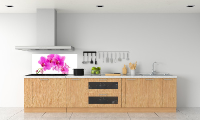 Rivestimento parete cucina con motivo orchidea rosa