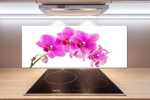 Rivestimento parete cucina con motivo orchidea rosa