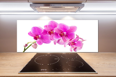 Rivestimento parete cucina con motivo orchidea rosa