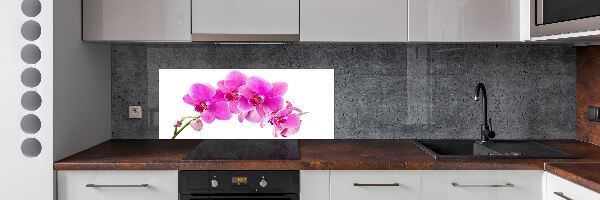 Rivestimento parete cucina con motivo orchidea rosa