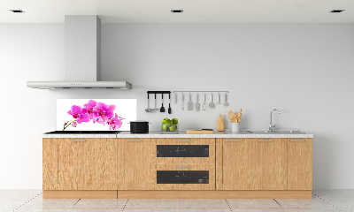 Rivestimento parete cucina con motivo orchidea rosa