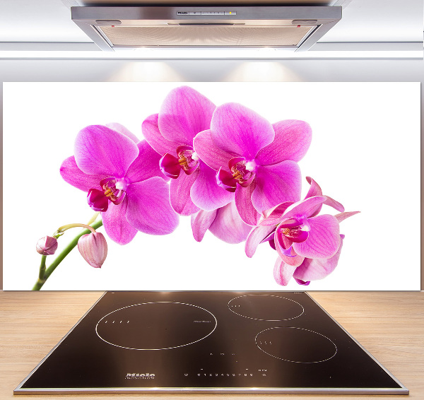 Rivestimento parete cucina con motivo orchidea rosa