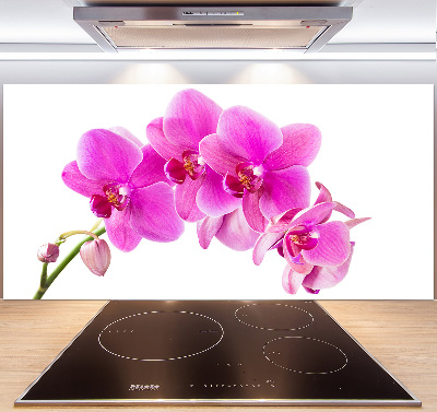 Rivestimento parete cucina con motivo orchidea rosa