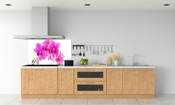 Rivestimento parete cucina con motivo orchidea rosa