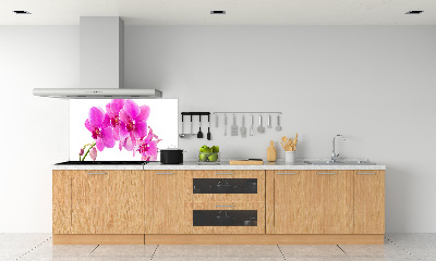 Rivestimento parete cucina con motivo orchidea rosa