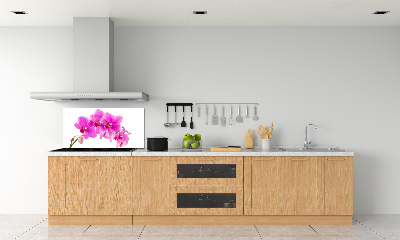 Rivestimento parete cucina con motivo orchidea rosa