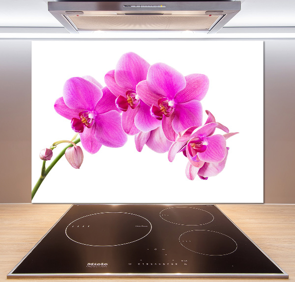Rivestimento parete cucina con motivo orchidea rosa