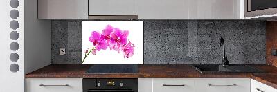 Rivestimento parete cucina con motivo orchidea rosa