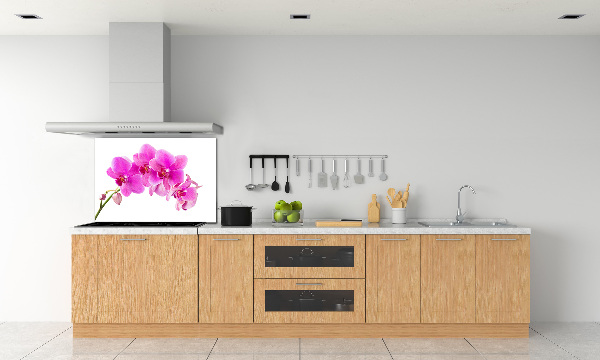 Rivestimento parete cucina con motivo orchidea rosa