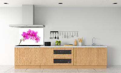Rivestimento parete cucina con motivo orchidea rosa