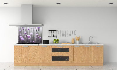 Rivestimento parete cucina con motivo a fiori di erba cipollina