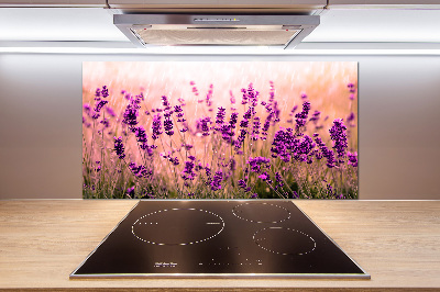 Pannello paraschizzi cucina con decorazione lavanda