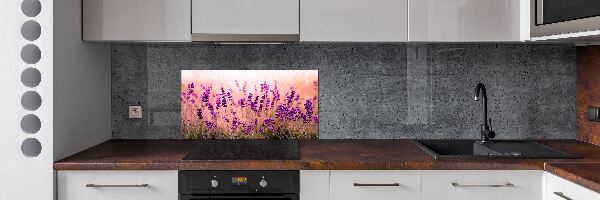 Pannello paraschizzi cucina con decorazione lavanda
