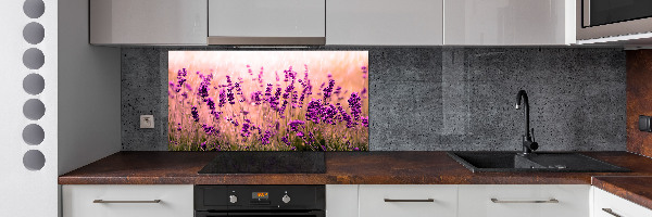 Pannello paraschizzi cucina con decorazione lavanda