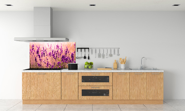 Pannello paraschizzi cucina con decorazione lavanda
