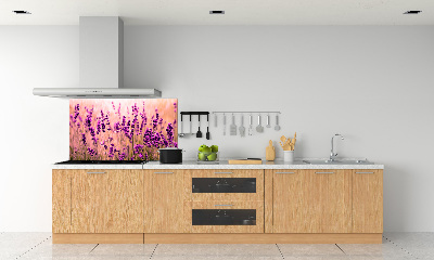 Pannello paraschizzi cucina con decorazione lavanda