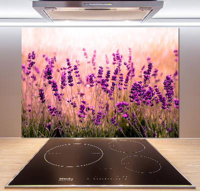 Pannello paraschizzi cucina con decorazione lavanda