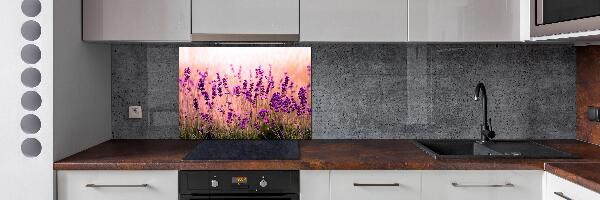 Pannello paraschizzi cucina con decorazione lavanda