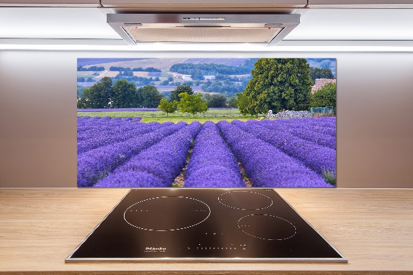 Pannello retrocucina con motivo a campo di lavanda