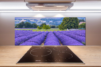 Pannello retrocucina con motivo a campo di lavanda
