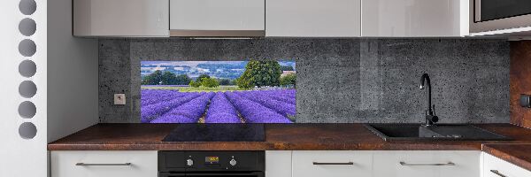 Pannello retrocucina con motivo a campo di lavanda