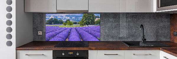 Pannello retrocucina con motivo a campo di lavanda