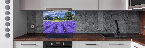 Pannello retrocucina con motivo a campo di lavanda
