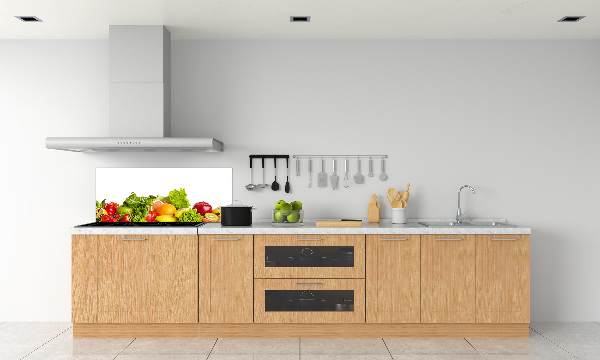 Rivestimento parete cucina con motivo di frutta e verdura