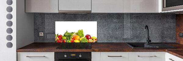 Rivestimento parete cucina con motivo di frutta e verdura