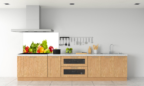 Rivestimento parete cucina con motivo di frutta e verdura
