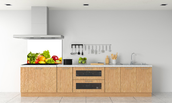 Rivestimento parete cucina con motivo di frutta e verdura