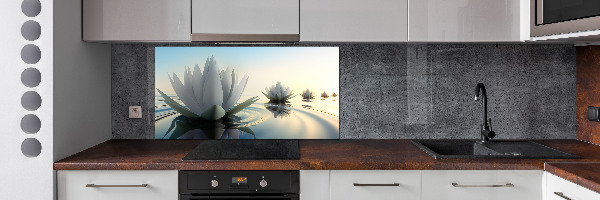 Pannello retrocucina con motivo a fiore di loto