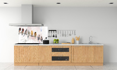 Pannello paraschizzi cucina con motivo di uccelli su un ramo