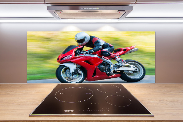 Rivestimento parete cucina con stampa di una motocicletta